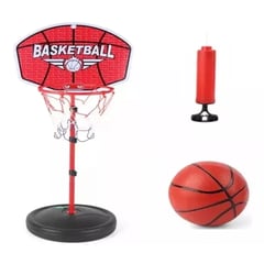 MARKET TOYS - Cancha Baloncesto + Malla + Balón + Inflador Metálica