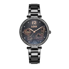 LOIX - Reloj mujer L1214-4 Negro con tablero negro