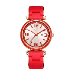 LOIX - Reloj mujer L1208-3 Rojo con tablero champaña