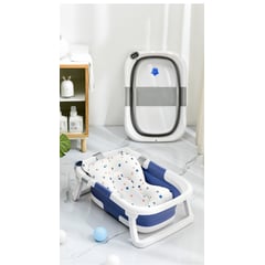 MUNDO BEBE - Bañera Inteligente para Bebés Plegable y con Desagüe azul