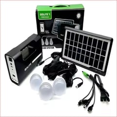 GDLITE - Kit Panel Solar Lámpara Led Portátil Recargable 3 Bombillos