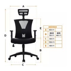 SILLETI - Silla oficina ergonomica brazos ajustables apoyo lumbar Roma