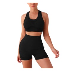 GENERICO - Conjunto Deportivo Short Licra Levanta Cola Push Up + Top