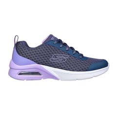 SKECHERS - TENIS GRIS PARA NIÑA SK MICROSPEC MAX BRIGHTASTIC CHARCOAL.