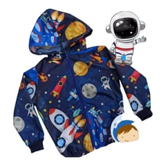 GENERICO - Chaqueta Rompevientos Antifluido Astronautas Niños