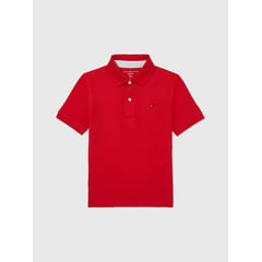 TOMMY HILFIGER - Polo De Niño Rojo Solido Con Logo