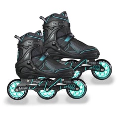 QMAX - Patines Semiprofesionales en Linea Ajustables Azul