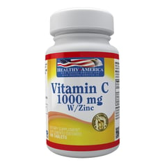 HEALTHY AMERICA - Vitamina C 1000 Mg con Zinc x 100 Tab -