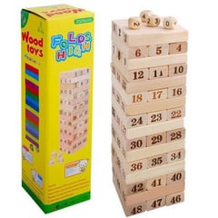 GENERICO - Jenga Tipo Torre Grande Madera Bloques 48pc Dados Juego Mesa