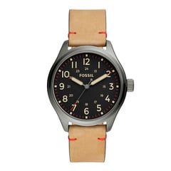 FOSSIL - Reloj Easton Bq2792 Cuero Miel Clásico Hombre Casual