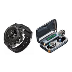 SANDA - Reloj Deportivo 739 S Shock + Audifono Bluetooth F9 5c