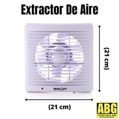 MERCURY - Extractor De Aire 6 '' Con Rejilla Blanco