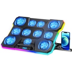 KLIM - Base Refrigerante Gamer Portatil Pc Con 11 Ventiladores Rgb