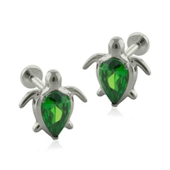 AGHA JEWELRY - Titanio Aretes Piercing Tortuga Cristal Zirconia Cúbica para Lóbulo