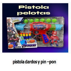 AVENGERS - PISTOLA DARDOS Y PIN-PON JUEGO PARA NIÑOS +6 AÑOS