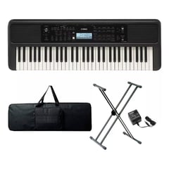 YAMAHA - Teclado Organeta Psr-e383 Adaptador + Base + Forro