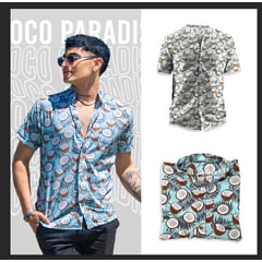 CLASIC - CAMISA SEDA ESTAMPADA - REFUN COCO