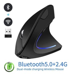 GENERICO - Mouse Vertical Ergo Inalámbrico Recargable bluetooth+24g dual