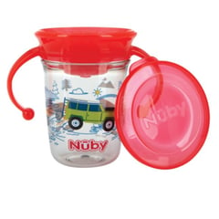 NUBY - Taza Wonder Con 2 Asas Con Impresas En 360 Grados Rojo