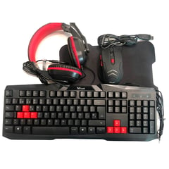 TRUST - Combo Gamer 4 en 1 Ziva (Negro - Rojo)