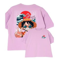 GENERICO - Camiseta Oversize Kanagawa King Luffy Color Lila