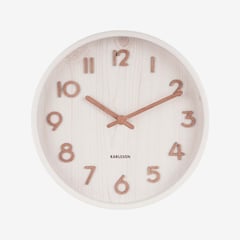 PRESENT TIME - Reloj Pared Pure Basswood Blanco