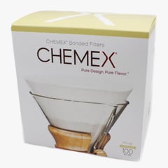 CHEMEX - Filtro Papel Blanco Cafetera Redondo 6-10 Tazas X100u