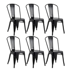 MOBLIHOUSE - Set X6 Silla Metal Tolix Negra