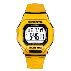 GENERICO - Reloj Digital Resistente Al Agua Cuadrado Unisex + Estuche.