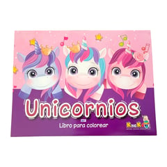 GENERICO - Libro Unicornios Para Colorear Con Actividades 80 Páginas