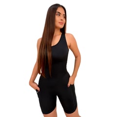 POSEIDON SPORTWEAR - Enterizo Deportivo En Lycra Para Dama Con Bolsillos Deportes