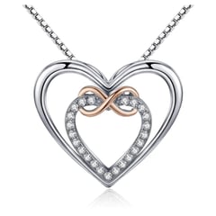 GENERICO - Collar Cadena Para Mujer Dije Corazón Amor Infinito En Plata 925