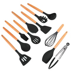 GENERICO - Set de Utensilios Para Cocina en Silicona Resistente al Calor X 12