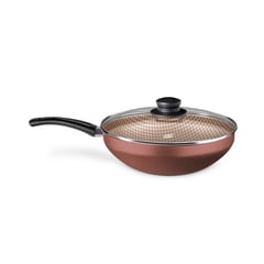 MTA - WOK FLORA TVT N24 ANTIADHERENTE MARCA CHOCOLATE