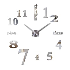 COOL TIME RELOJES - Reloj De Pared 3d Grande 100 Cm Plateado Diseño Moderno