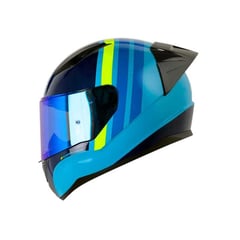 LS2 - Casco Certificado FF 353 ACC SP SHELLEY Azul Amarillo Visor IR Azul Claro TM