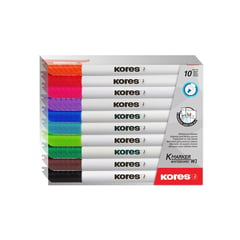 KORES - Marcador borrable delgado 10 Colores