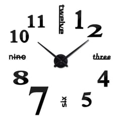 COOL TIME RELOJES - Reloj De Pared 3d Grande 50 Cm Negro Diseño Moderno
