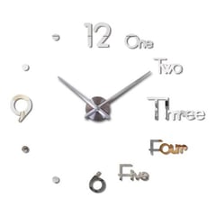 COOL TIME RELOJES - Reloj De Pared 3d Grande 50 Cm Plateado Diseño Moderno
