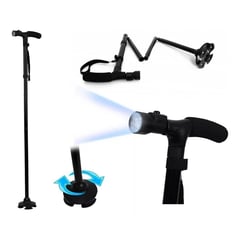 GENERICO - Trusty Cane Baston Ortopedico Plegable Con Linterna Luz Led