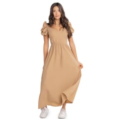 ATYPICAL - Vestido Largo Mujer Beige 4924