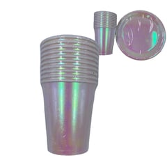 LOOMPA - Vaso 10pcs 9oz + Plato 10pcs 7pul Holográfico