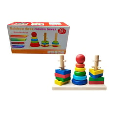 IMPORTACIONES UNIVERSO - Torre Rompecabezas Triple De Madera Montessori