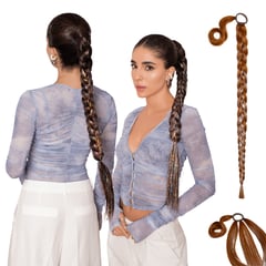 MY DOLL HAIR - Ponytail Trenza ShineBby 34 pulgadas - Rubio Cobrizo Galáctico