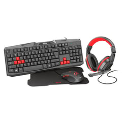 TRUST - Combo Gamer 4 En 1 Teclado + Audífonos + Mouse + pad mouse