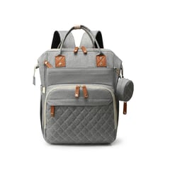 KIDSHOP - Pañalera Tipo Morral Con Bolsillos Sin Cambiador 9010 GRIS