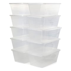 GENERICO - Set x 12 Cajas De Plastico Organizadoras Zapatos o Multiusos