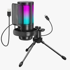 RAKTORS - Micrófono Condensador Rgb Streaming Gaming Base Mic