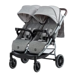 EBABY - Coche Gemelar Mellicero Lado A Lado 2021-1 Gris Claro