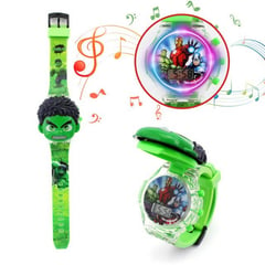 GENERICO - Reloj Niños Digital Luces Sonido Tapa Infantil Hulk Avengers.